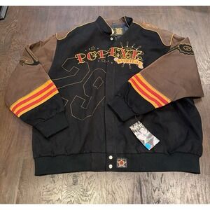 POPEYE Men's Twill Jacket Official Licensed by JH Design - Direct Embroidery-NEW